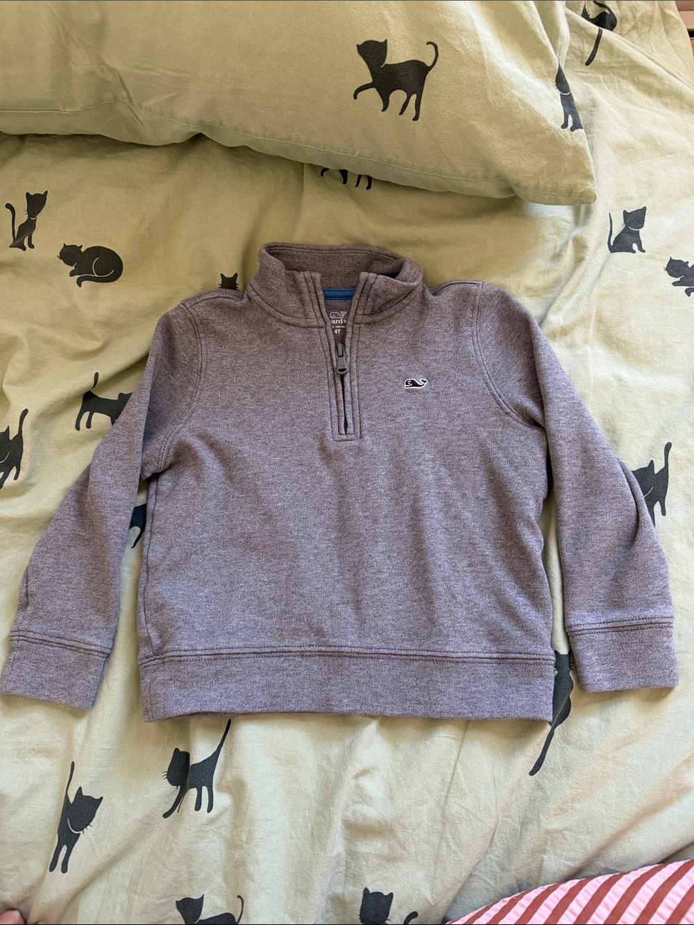 Vineyard Vines 4T Heather Gray 1/4 Zip Sweater
